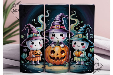 Cute Ghost Witch Halloween 20oz Tumbler Sublimation sassyprint 
