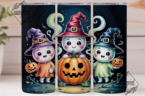 Cute Ghost Witch Halloween 20oz Tumbler Sublimation sassyprint 