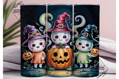 Cute Ghost Witch Halloween 20oz Tumbler Sublimation sassyprint 