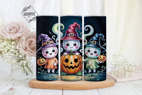 Cute Ghost Witch Halloween 20oz Tumbler Sublimation sassyprint 