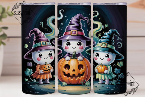 Cute Ghost Witch Halloween 20oz Tumbler Sublimation sassyprint 