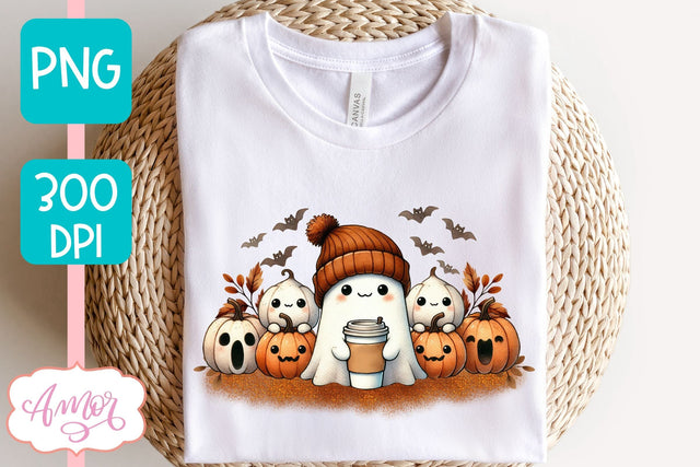 Cute ghost with beanie sublimation PNG | Halloween PNG Sublimation Amorclipart 