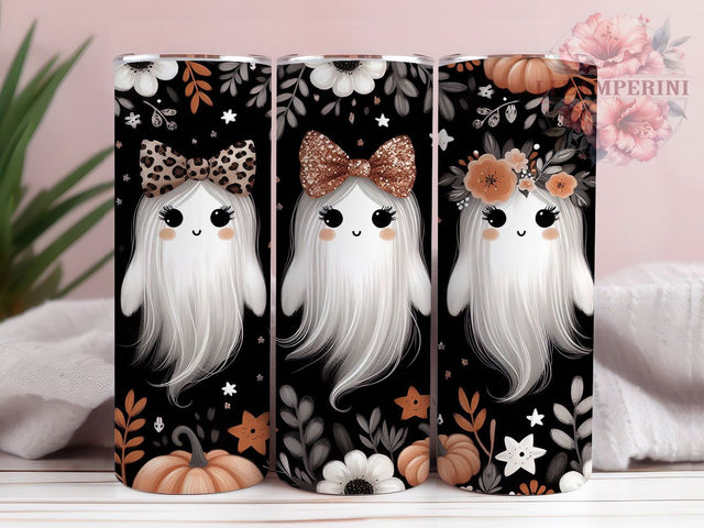 Cute Ghosts Autumn Pumpkins Halloween Tumbler, Autumn Pumpkins Wrap, Kawaii Halloween Cup, 20Oz Sublimation Design, Spooky Cute Drinkware, Fall Ghost Mug, Adorable Halloween Tumbler Sublimation Li Zamperini 