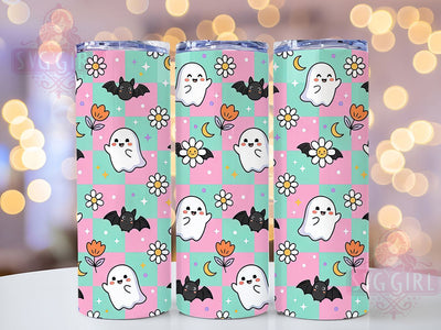 Cute Ghosts & Bats 20oz Tumbler, Halloween Ghosts, Spooky Bats, Cute Spooky, Halloween Design, Fall Vibes, 20oz Wrap, Sublimation Tumbler Sublimation SvggirlplusArt 