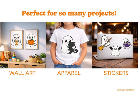 Cute Ghosts Clipart SVG PNG JPG EPS SVG Patty Young Creative 