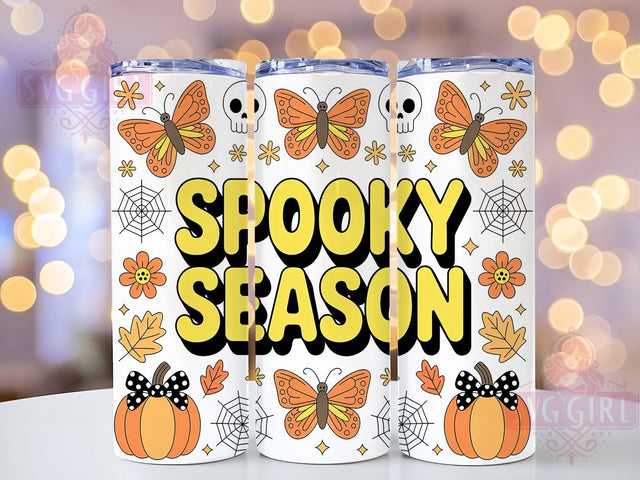 Cute Ghosts Fall Halloween Tumbler, Fall Halloween Cup, Spooky Season Wrap, 20Oz Sublimation Design, Autumn Ghost Mug, Kawaii Halloween Drinkware, Adorable Spooky Tumbler Sublimation SvggirlplusArt 