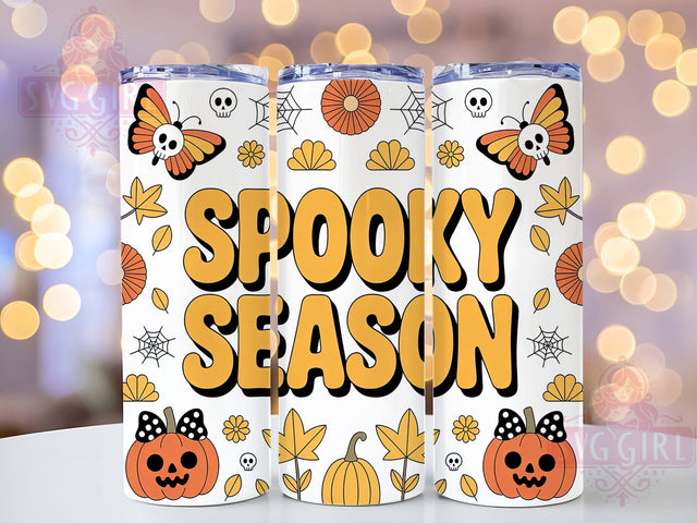 Cute Ghosts Fall Halloween Tumbler, Fall Halloween Cup, Spooky Season Wrap, 20Oz Sublimation Design, Autumn Ghost Mug, Kawaii Halloween Drinkware, Adorable Spooky Tumbler Sublimation SvggirlplusArt 