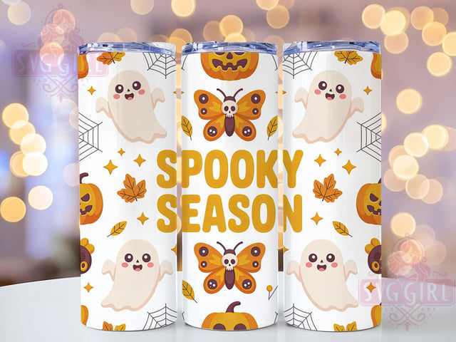 Cute Ghosts & Pumpkins Spooky Season Tumbler, Spooky Season Wrap, Fall Pumpkin Cup, 20Oz Sublimation Tumbler, Halloween Drinkware, Autumn Ghost Gift, Creepy Cute Wrap Sublimation SvggirlplusArt 