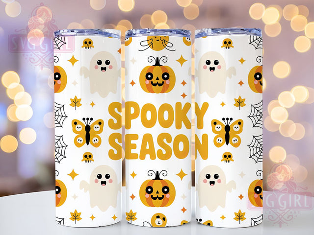 Cute Ghosts & Pumpkins Spooky Season Tumbler, Spooky Season Wrap, Fall Pumpkin Cup, 20Oz Sublimation Tumbler, Halloween Drinkware, Autumn Ghost Gift, Creepy Cute Wrap Sublimation SvggirlplusArt 