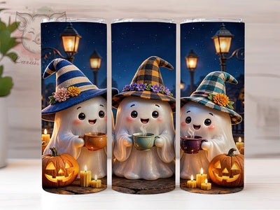 Cute Ghosts Witch Hats 20oz Tumbler, Cute ghost design, Witch hat print, 20oz skinny tumbler, Halloween tumbler wrap, Sublimation halloween design, Spooky cute pattern, Halloween witch design Sublimation Lara' s Designs 