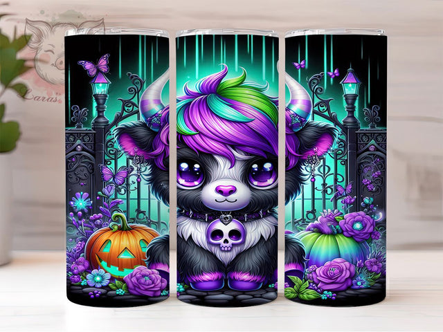 Cute Ghoul Highland Cow Halloween Tumbler, Highland Cow Halloween Cup Wrap, 20Oz Sublimation Design, Spooky Cow Drinkware, Farmhouse Halloween Tumbler, Rustic Ghoul Coffee Cup, Autumn Cow Mug Sublimation Lara' s Designs 