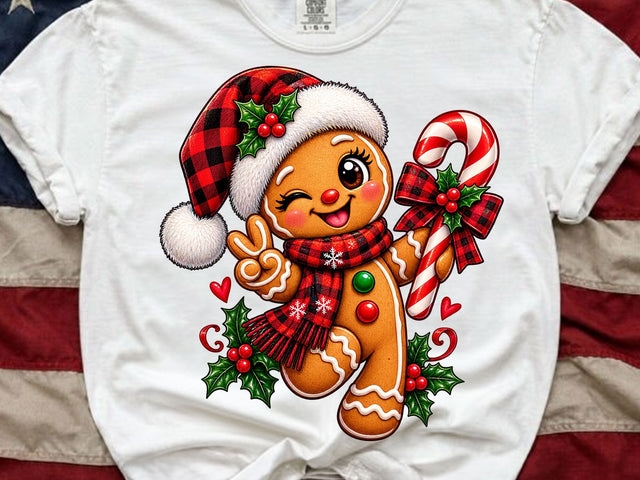 Cute Gingerbread Candy Cane PNG SVG artprintfile 