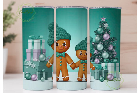 Cute Gingerbread Christmas 20oz Tumbler Sublimation PixelChick 