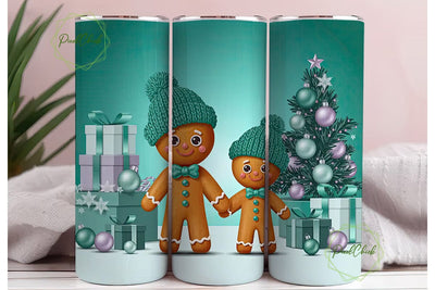 Cute Gingerbread Christmas 20oz Tumbler Sublimation PixelChick 