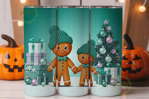 Cute Gingerbread Christmas 20oz Tumbler Sublimation PixelChick 