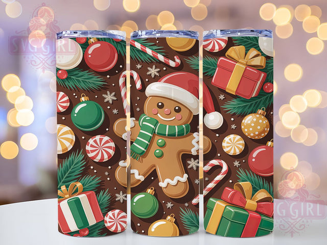 Cute Gingerbread Christmas Cookie Tumbler, Christmas Cookie Wrap, Holiday Baking Sublimation, Festive Treat Cup, 20Oz Skinny Tumbler Wrap, Cute Gingerbread Mug, Sweet Holiday Design Sublimation SvggirlplusArt 
