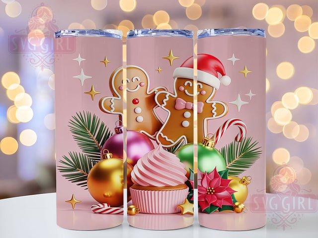 Cute Gingerbread Christmas Tumbler, Christmas Cookie Wrap, 20oz Tumbler Sublimation, Adorable Holiday Design, Sweet Festive Sublimation, Cozy Christmas Tumbler, Candy Cane Wrap Sublimation SvggirlplusArt 