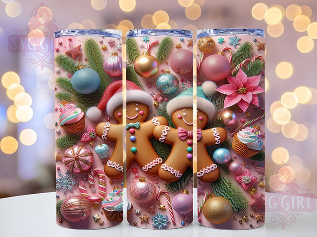 Cute Gingerbread Christmas Tumbler, Christmas Cookie Wrap, 20oz Tumbler Sublimation, Adorable Holiday Design, Sweet Festive Sublimation, Cozy Christmas Tumbler, Candy Cane Wrap Sublimation SvggirlplusArt 