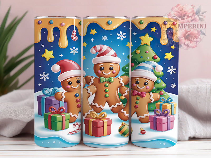 Cute Gingerbread Christmas Tumbler, Christmas Cookie Wrap, Festive Holiday Sublimation Design, Sweet Gingerbread Cup, 20Oz Skinny Tumbler Wrap, Adorable Christmas Mug, Holiday Cookie Design Sublimation Li Zamperini 