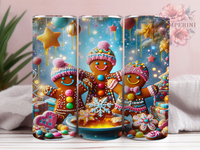Cute Gingerbread Christmas Tumbler, Christmas Cookie Wrap, Festive Holiday Sublimation Design, Sweet Gingerbread Cup, 20Oz Skinny Tumbler Wrap, Adorable Christmas Mug, Holiday Cookie Design Sublimation Li Zamperini 