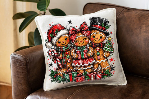 Cute Gingerbread Family Sublimation PNG SVG DesignDestine 