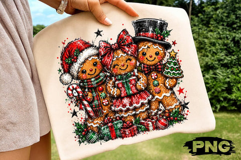 Cute Gingerbread Family Sublimation PNG SVG DesignDestine 