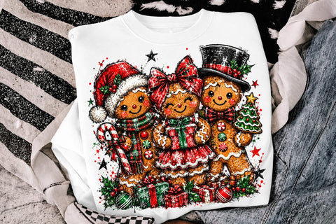 Cute Gingerbread Family Sublimation PNG SVG DesignDestine 