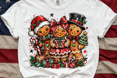Cute Gingerbread Family Sublimation PNG SVG DesignDestine 