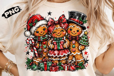 Cute Gingerbread Family Sublimation PNG SVG DesignDestine 