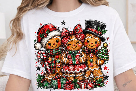 Cute Gingerbread Family Sublimation PNG SVG DesignDestine 