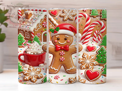 Cute Gingerbread Man 20oz Tumbler, Gingerbread Man PNG, Gingerbread Tumbler, 20oz Tumbler Wrap, Cute Gingerbread Cup, Holiday Gingerbread, Gingerbread Xmas, Christmas Cookie Sublimation Lara' s Designs 