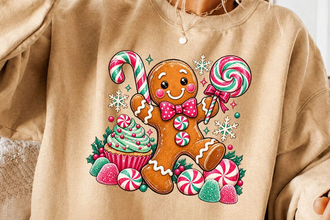 Cute Gingerbread Man Christmas Candy PNG SVG DesignDestine 