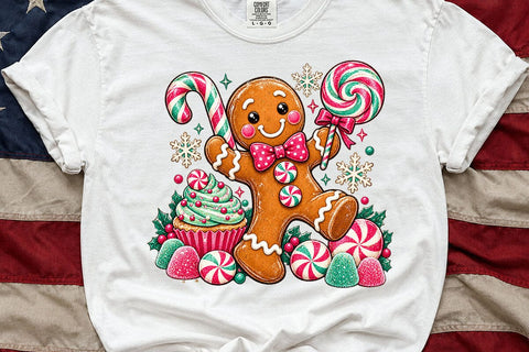 Cute Gingerbread Man Christmas Candy PNG SVG DesignDestine 