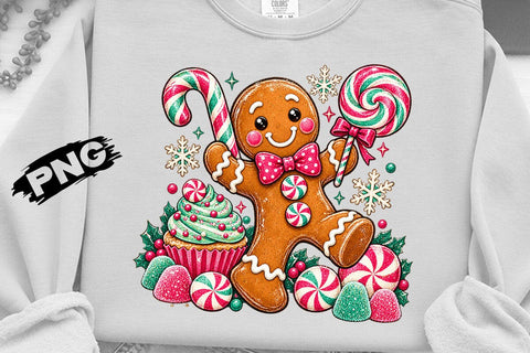 Cute Gingerbread Man Christmas Candy PNG SVG DesignDestine 