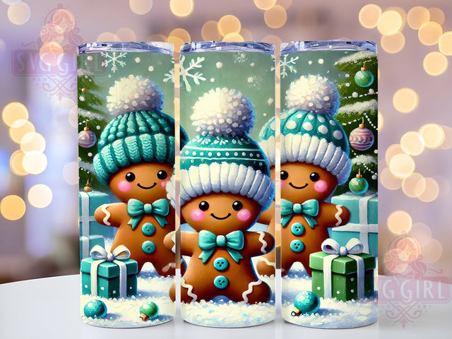 Cute Gingerbread Man Christmas Festive Tumbler Wrap, Gingerbread Man Tumbler, 20oz Tumbler Wrap, Sublimation Drinkware, Holiday Gift, Festive Mug, Christmas Decor Sublimation SvggirlplusArt 