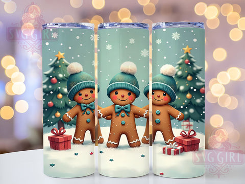 Cute Gingerbread Man Christmas Festive Tumbler Wrap, Gingerbread Man Tumbler, 20oz Tumbler Wrap, Sublimation Drinkware, Holiday Gift, Festive Mug, Christmas Decor Sublimation SvggirlplusArt 