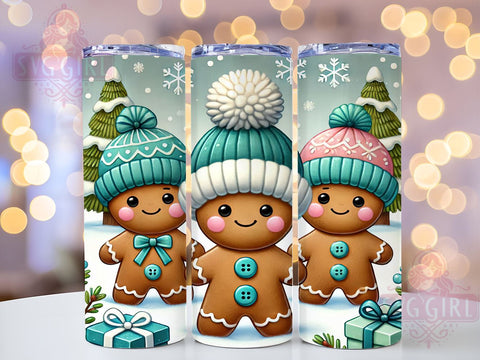 Cute Gingerbread Man Christmas Festive Tumbler Wrap, Gingerbread Man Tumbler, 20oz Tumbler Wrap, Sublimation Drinkware, Holiday Gift, Festive Mug, Christmas Decor Sublimation SvggirlplusArt 