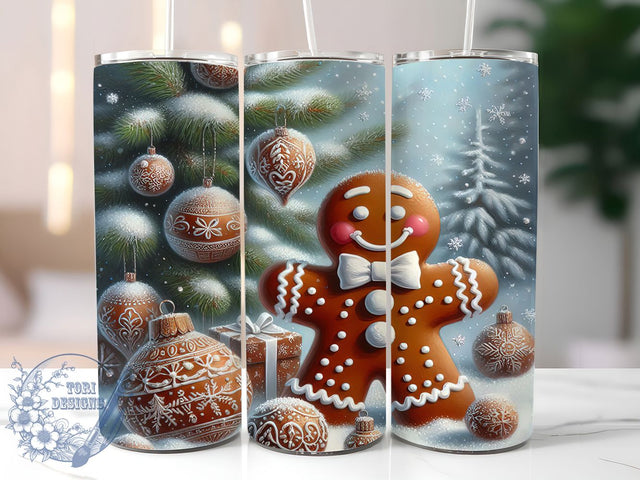 Cute Gingerbread Man Christmas Tumbler, Christmas Holiday Wrap, 20oz Tumbler Sublimation, Festive Gingerbread Design, Cute Holiday Sublimation, Cozy Winter Tumbler, Sweet Christmas Wrap Sublimation ToriDesigns 