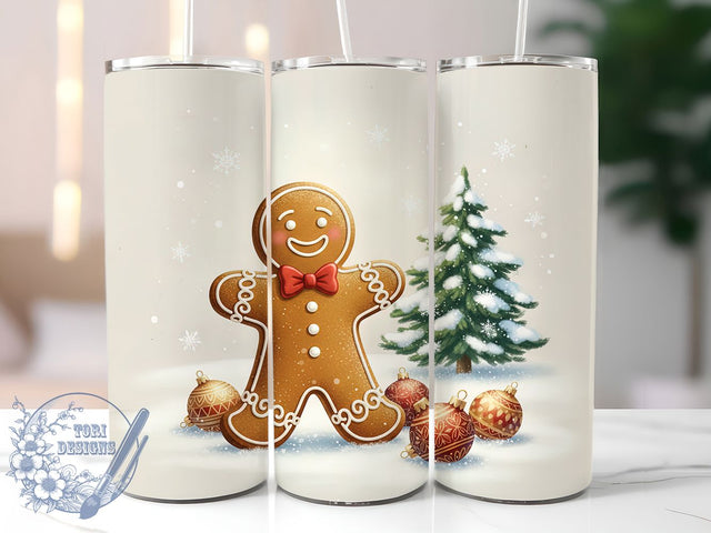Cute Gingerbread Man Christmas Tumbler, Christmas Holiday Wrap, 20oz Tumbler Sublimation, Festive Gingerbread Design, Cute Holiday Sublimation, Cozy Winter Tumbler, Sweet Christmas Wrap Sublimation ToriDesigns 
