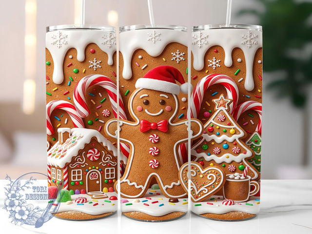 Cute Gingerbread Wonderland 20oz Tumbler, Cute Gingerbread, Gingerbread Wonder, Wonderland Tumbler, Gingerbread Tumbler, Cute Wonderland, Cute Gingerbread PNG, Wonderland PNG Sublimation ToriDesigns 