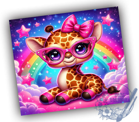 Cute Giraffe 20oz Skinny Tumbler PNG, Baby Giraffe Tumbler Wrap, Sublimation Design, Straight & Tapered Tumbler Wrap, Instant Digital Download Sublimation ToriDesigns 