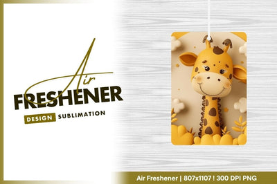 Cute giraffe cartoon design air freshener png Sublimation Regulrcrative 