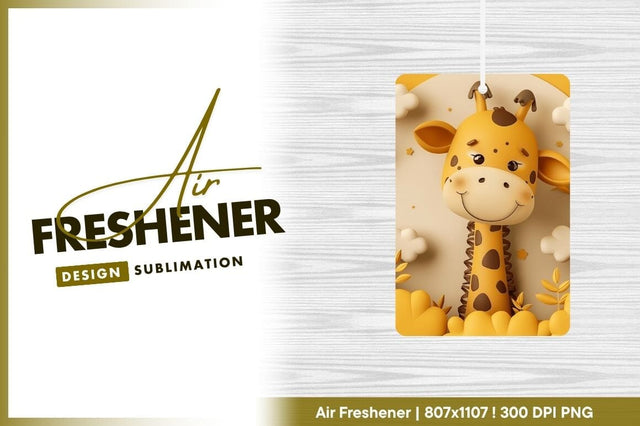 Cute giraffe cartoon design air freshener png Sublimation Regulrcrative 