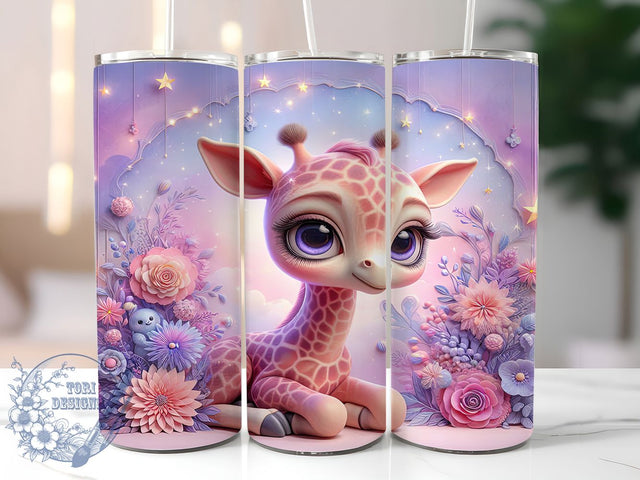 Cute Giraffe Kids Safari Tumbler, Cute Animal Sublimation Design, Children’s Cup Art, 20oz Giraffe Tumbler, Whimsical Animal Mug, Stylish Kids Cup, Cozy Safari Wrap Sublimation ToriDesigns 