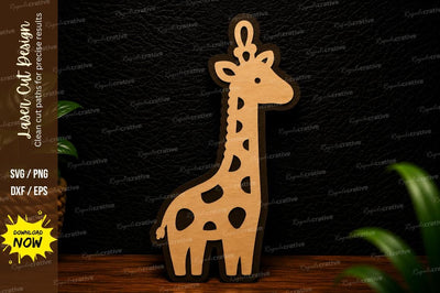 Cute Giraffe Laser Cut SVG Animal Ornament Design SVG Regulrcrative 