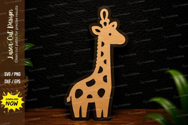 Cute Giraffe Laser Cut SVG Animal Ornament Design SVG Regulrcrative 