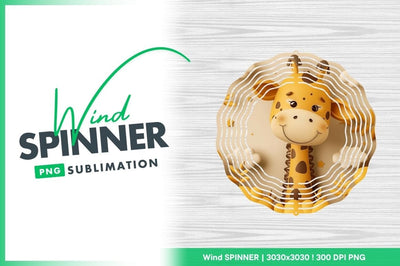 Cute giraffe wind spinner round sublimation design Sublimation Regulrcrative 