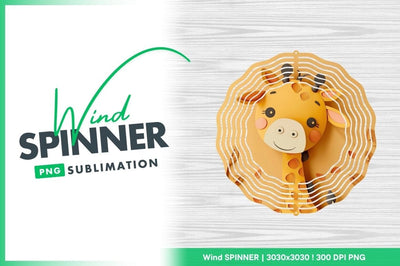 Cute giraffe wind spinner round sublimation design Sublimation Regulrcrative 