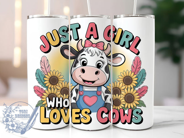 Cute Girl Cow Tumbler, Girl Cow Tumbler, Cute 20oz Wrap, Sublimation Design, Stylish Gift Idea, Animal Lover Wrap, Fun Cow Tumbler Sublimation ToriDesigns 