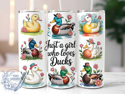 Cute Girl Duck Tumbler, Girl Duck Tumbler, Cute 20oz Wrap, Sublimation Design, Stylish Gift Idea, Animal Lover Wrap, Fun Duck Tumbler Sublimation ToriDesigns 